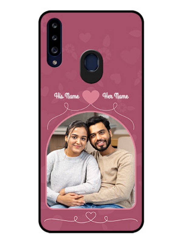 Custom Galaxy A20s Photo Printing on Glass Case - Love Floral Design
