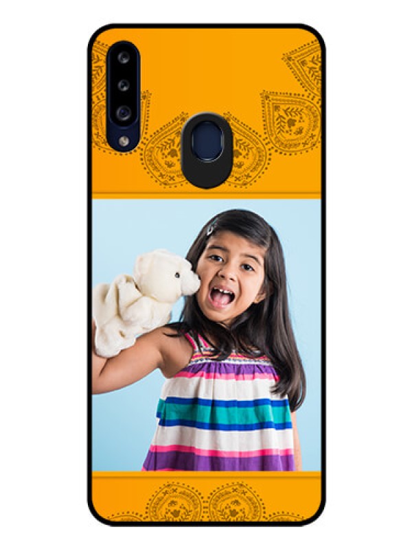 Custom Galaxy A20s Personalized Glass Phone Case - Photo Wedding Design