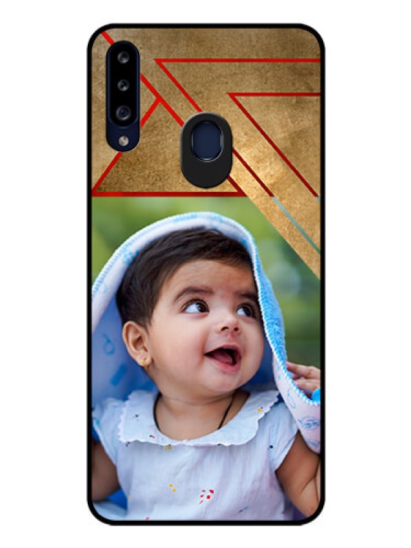 Custom Galaxy A20s Personalized Glass Phone Case - Gradient Abstract Texture Design