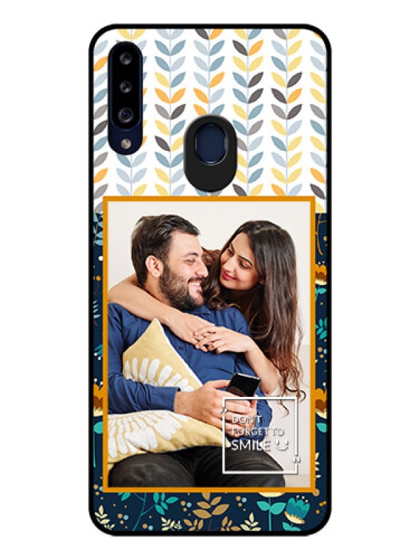 Custom Galaxy A20s Custom Glass Mobile Case - Pattern Design