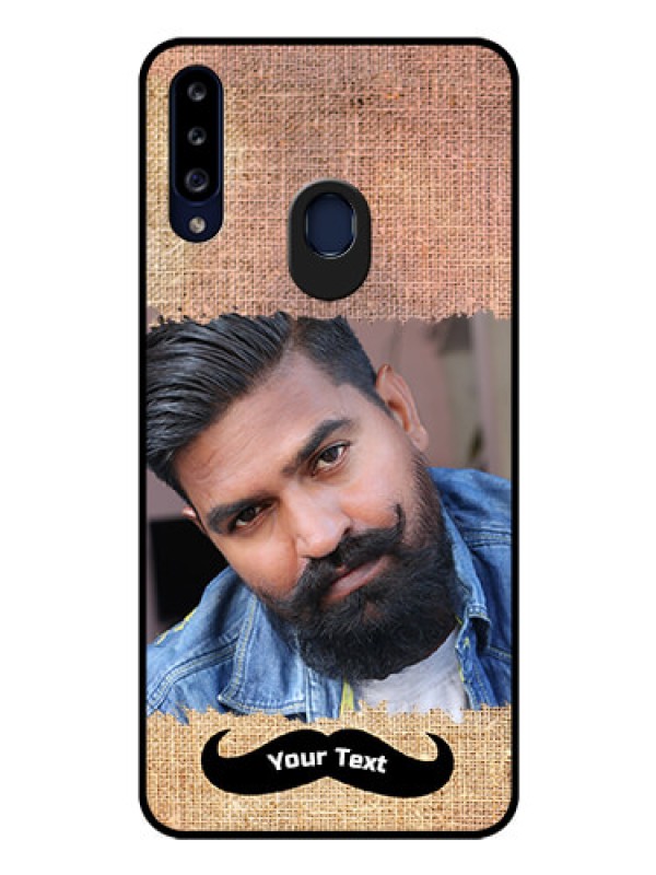 Custom Galaxy A20s Personalized Glass Phone Case - with Texture Design