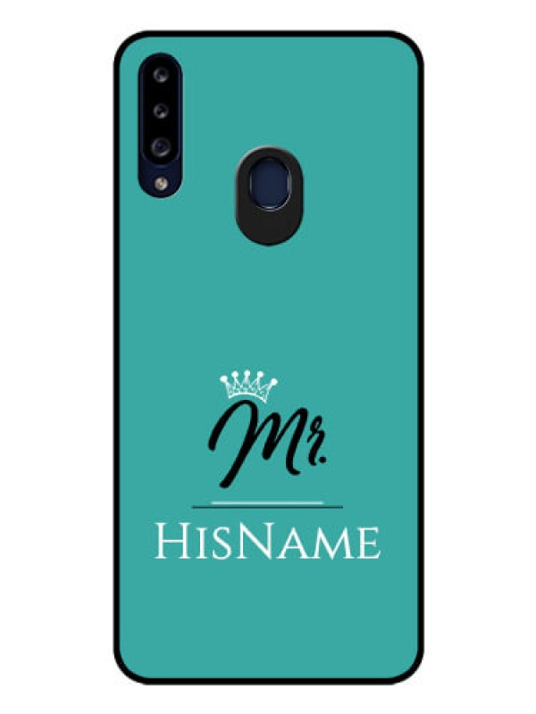 Custom Galaxy A20s Custom Glass Phone Case Mr with Name