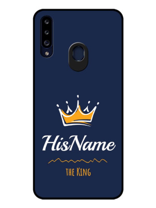 Custom Galaxy A20s Glass Phone Case King with Name