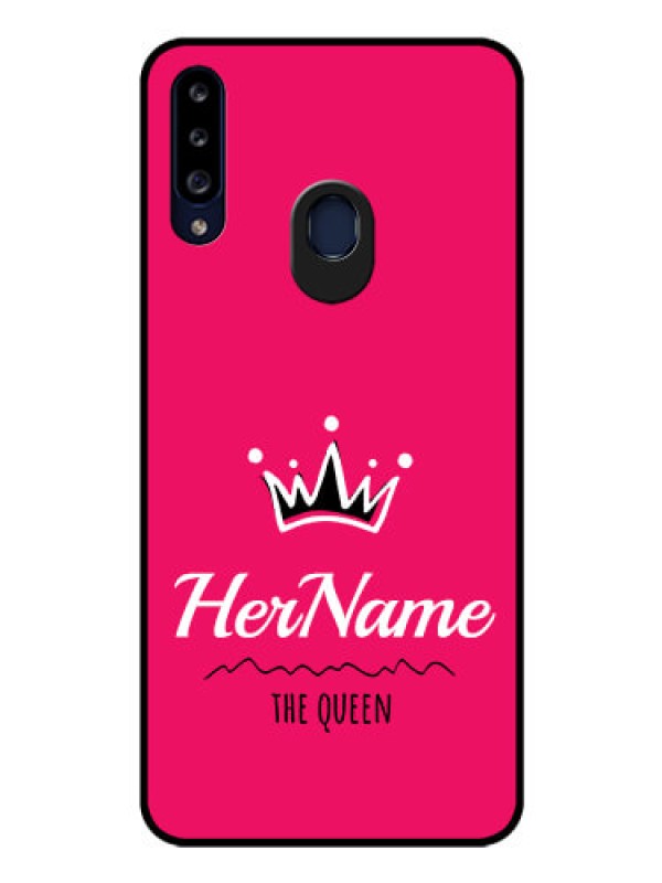 Custom Galaxy A20s Glass Phone Case Queen with Name