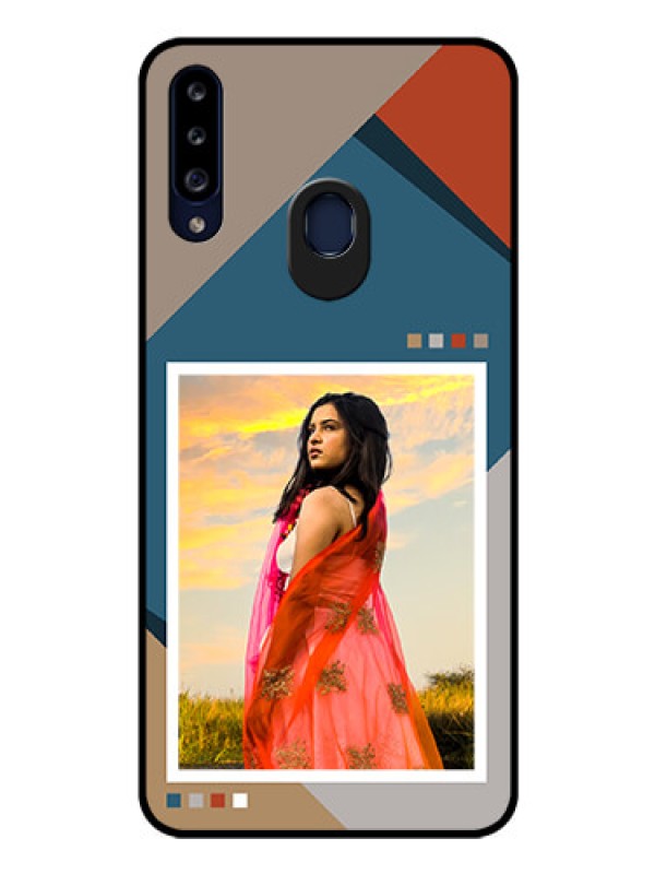 Custom Galaxy A20s Personalized Glass Phone Case - Retro color pallet Design