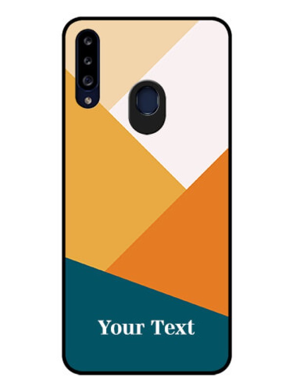 Custom Galaxy A20s Personalized Glass Phone Case - Stacked Multi-colour Design