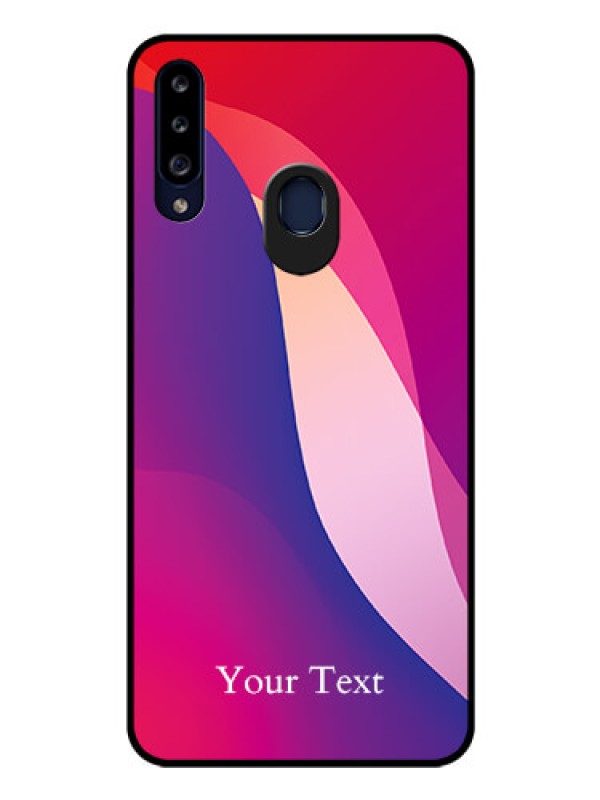 Custom Galaxy A20s Personalized Glass Phone Case - Digital abstract Overlap Design