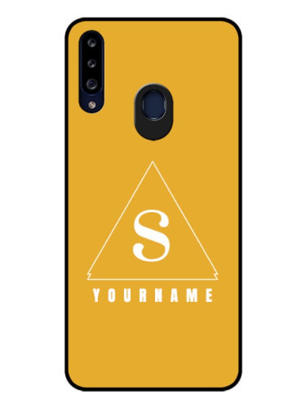 Custom Galaxy A20s Personalized Glass Phone Case - simple triangle Design