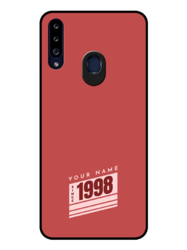 Custom Galaxy A20s Custom Glass Phone Case - Red custom year of birth Design