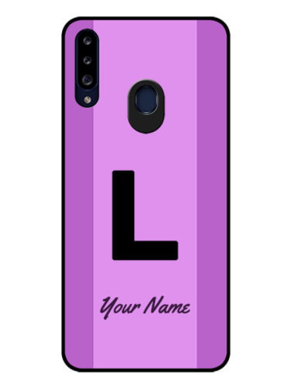 Custom Galaxy A20s Custom Glass Phone Case - Tricolor custom text Design