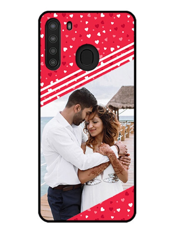 Custom Galaxy A21 Custom Glass Mobile Case - Valentines Gift Design