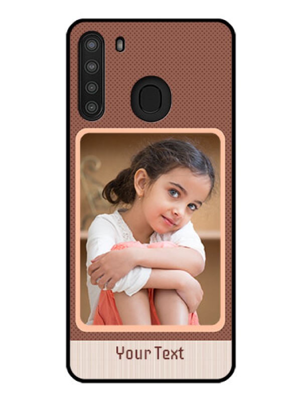 Custom Galaxy A21 Custom Glass Phone Case - Simple Pic Upload Design