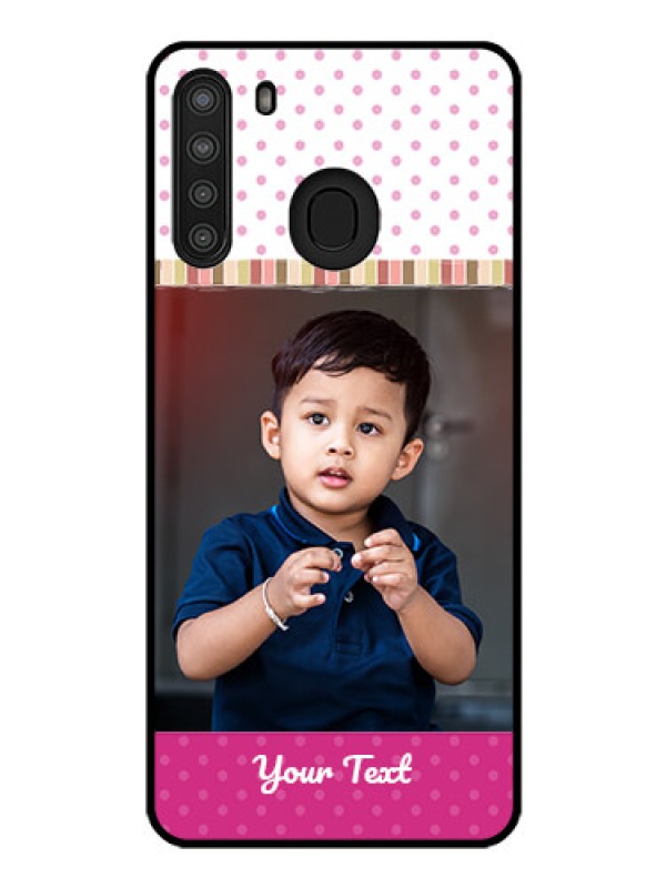 Custom Galaxy A21 Photo Printing on Glass Case - Cute Girls Cover Design