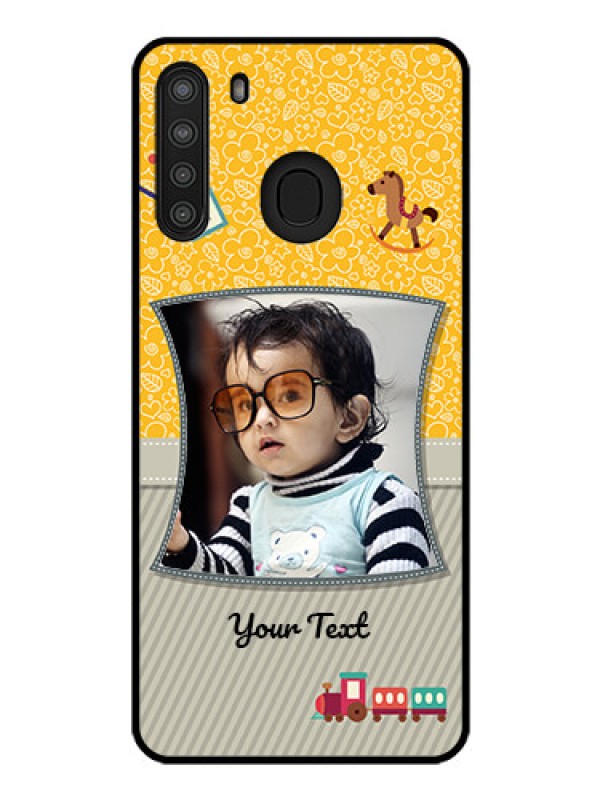 Custom Galaxy A21 Personalized Glass Phone Case - Baby Picture Upload Design