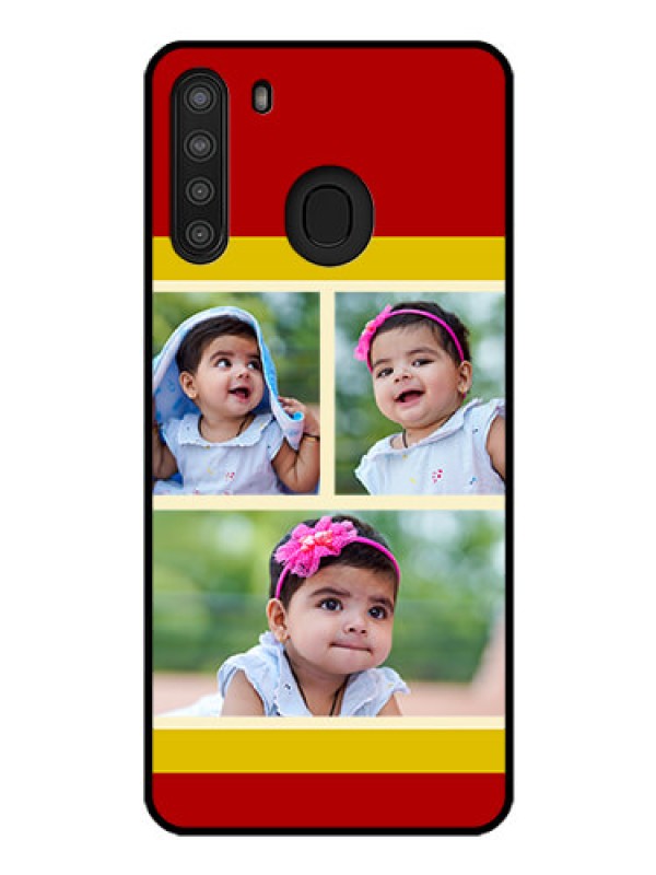 Custom Galaxy A21 Custom Glass Mobile Case - Multiple Pic Upload Design