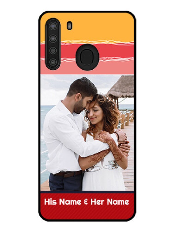 Custom Galaxy A21 Custom Glass Mobile Case - Colorful Case Design