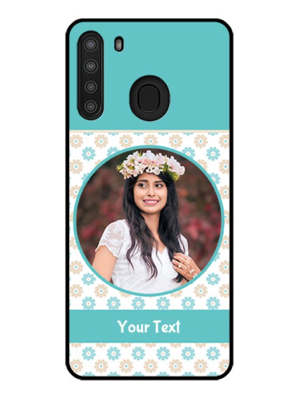 Custom Galaxy A21 Custom Glass Mobile Case - Beautiful Flowers Design