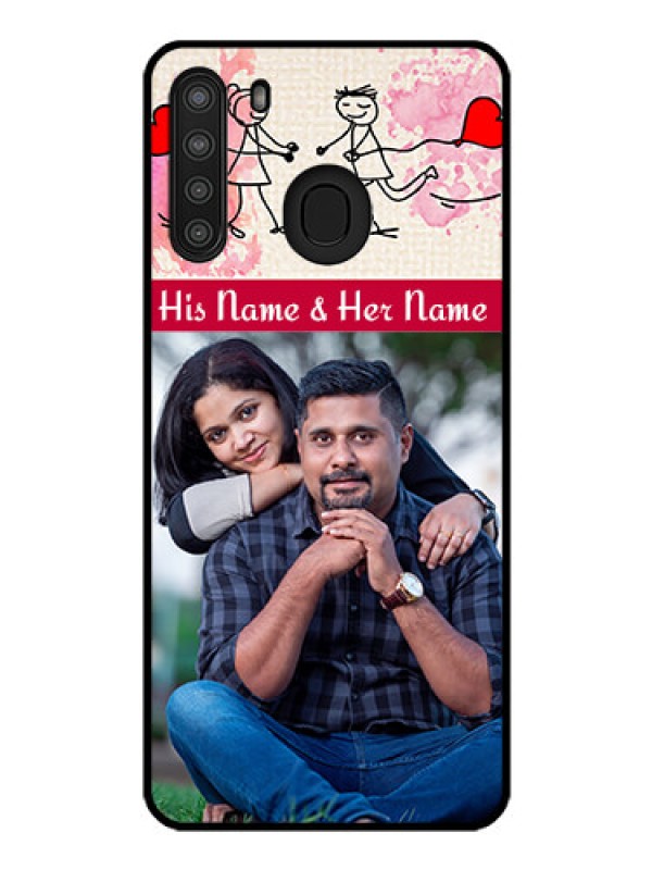 Custom Galaxy A21 Photo Printing on Glass Case - You and Me Case Design