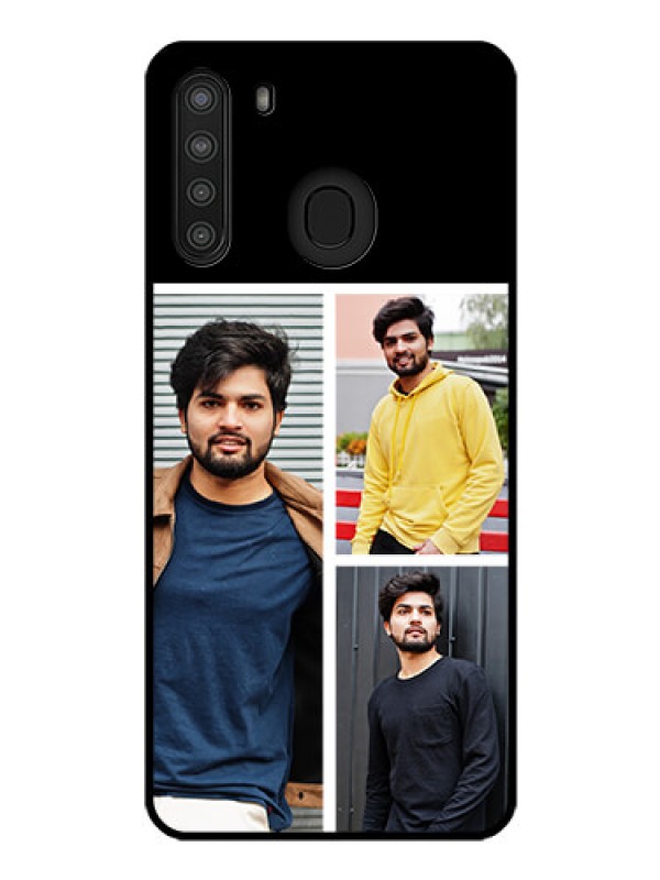 Custom Galaxy A21 Photo Printing on Glass Case - Upload Multiple Picture Design