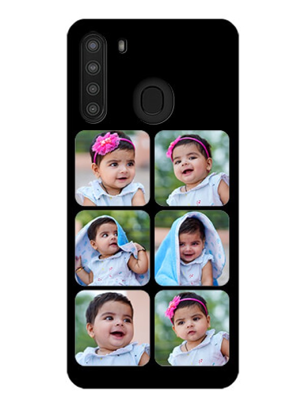 Custom Galaxy A21 Photo Printing on Glass Case - Multiple Pictures Design