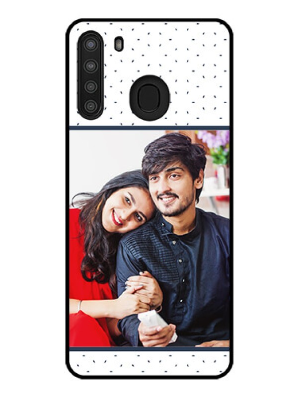 Custom Galaxy A21 Personalized Glass Phone Case - Premium Dot Design