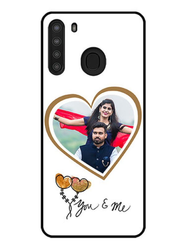 Custom Galaxy A21 Custom Glass Mobile Case - You & Me Design