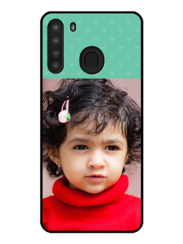 Custom Galaxy A21 Custom Glass Phone Case - Lovers Picture Design