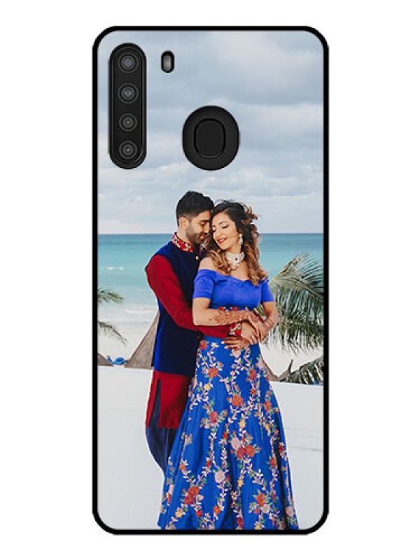 Custom Galaxy A21 Photo Printing on Glass Case - Upload Full Picture Design