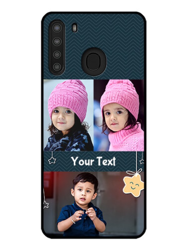 Custom Galaxy A21 Custom Glass Mobile Case - Hanging Stars Design