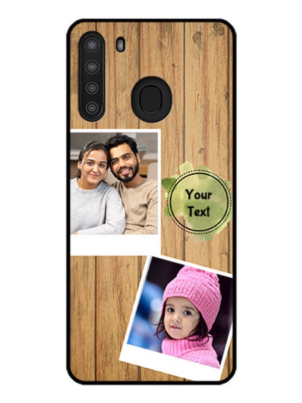 Custom Galaxy A21 Custom Glass Phone Case - Wooden Texture Design
