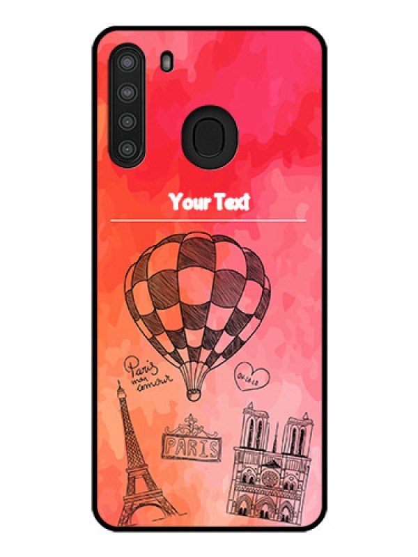 Custom Galaxy A21 Custom Glass Phone Case - Paris Theme Design