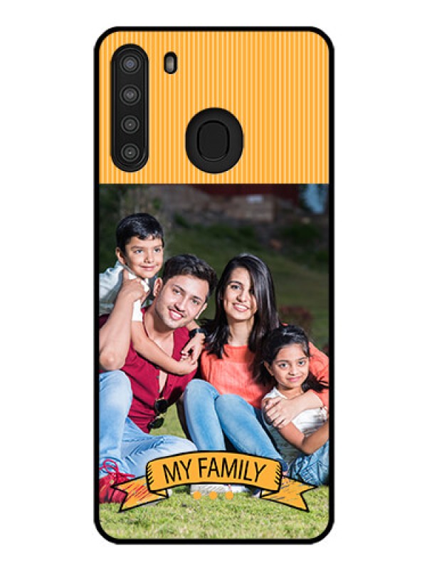 Custom Galaxy A21 Custom Glass Phone Case - My Family Design