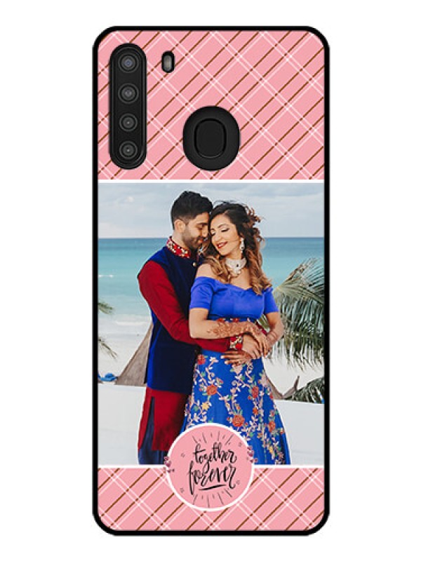 Custom Galaxy A21 Personalized Glass Phone Case - Together Forever Design