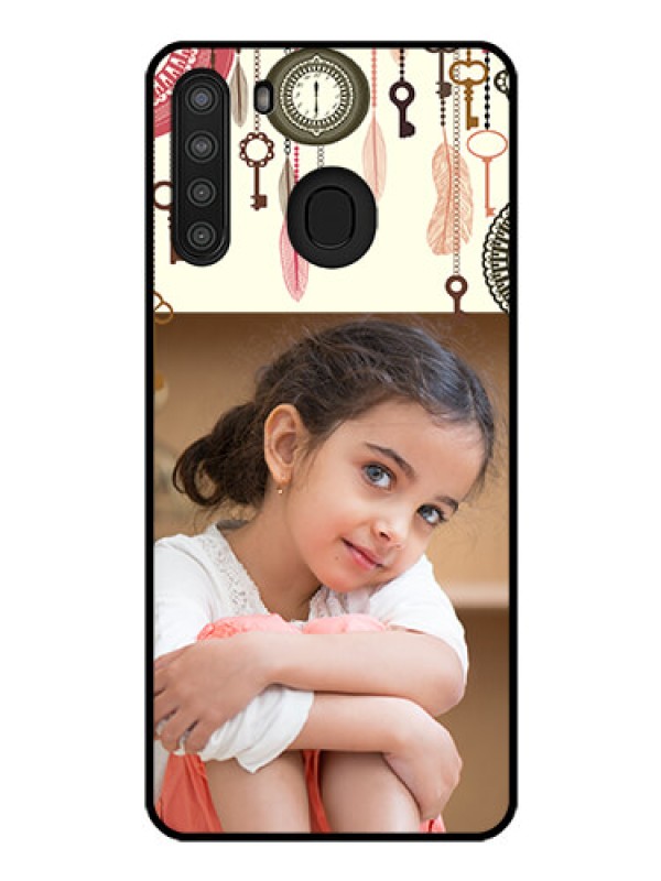 Custom Galaxy A21 Custom Glass Mobile Case - Boho Style Design