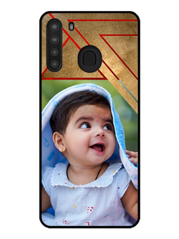 Custom Galaxy A21 Personalized Glass Phone Case - Gradient Abstract Texture Design