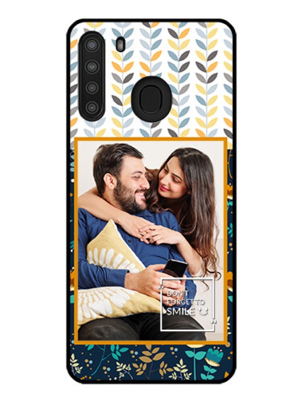 Custom Galaxy A21 Custom Glass Mobile Case - Pattern Design