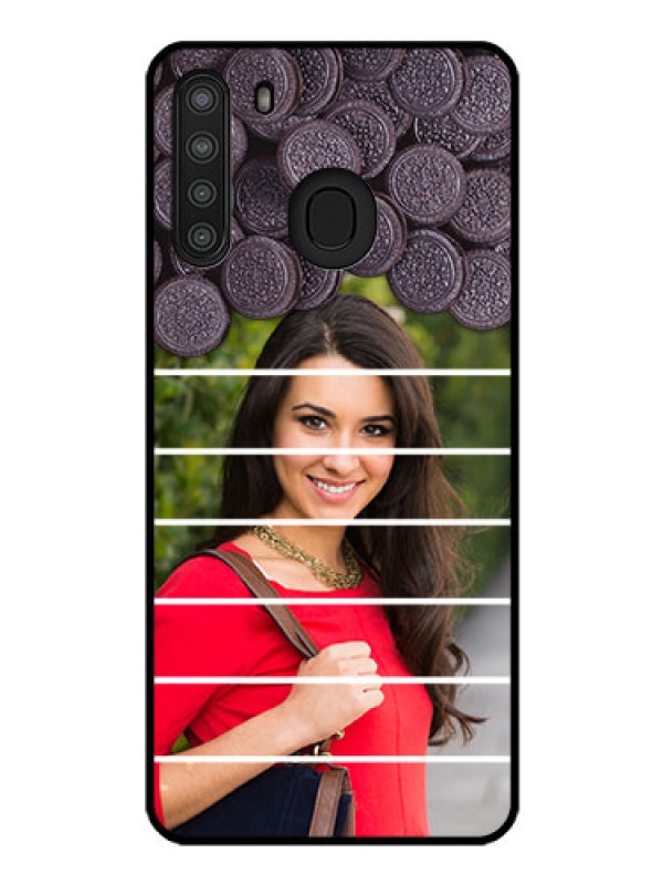 Custom Galaxy A21 Custom Glass Phone Case - with Oreo Biscuit Design