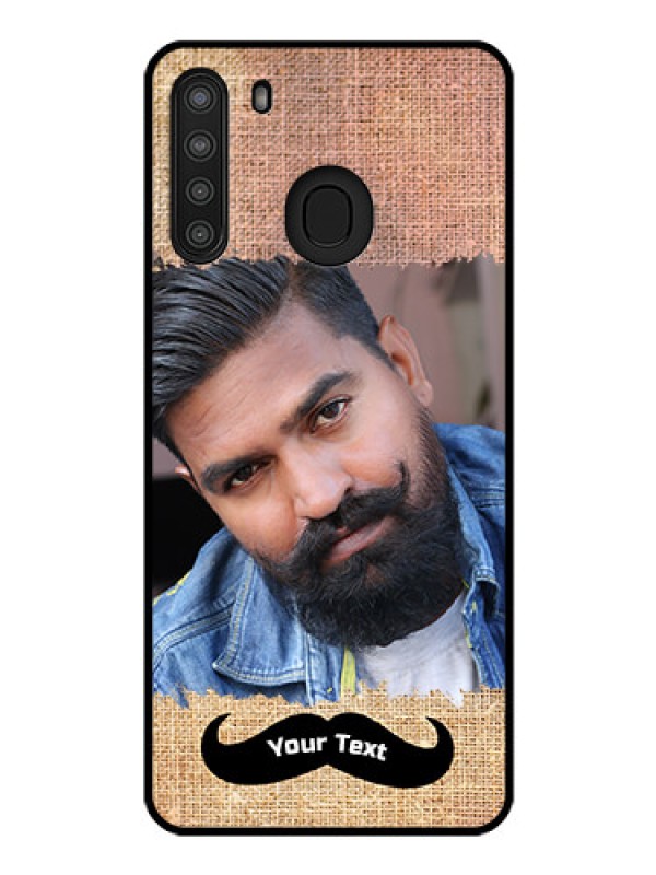 Custom Galaxy A21 Personalized Glass Phone Case - with Texture Design