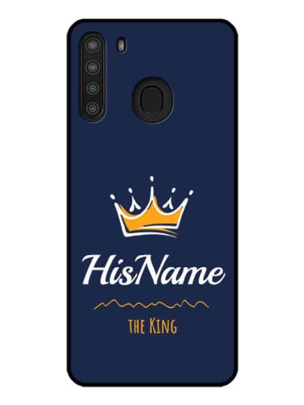 Custom Galaxy A21 Glass Phone Case King with Name