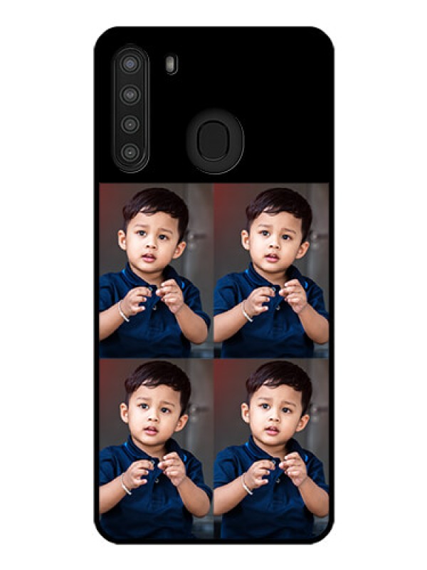 Custom Galaxy A21 4 Image Holder on Glass Mobile Cover