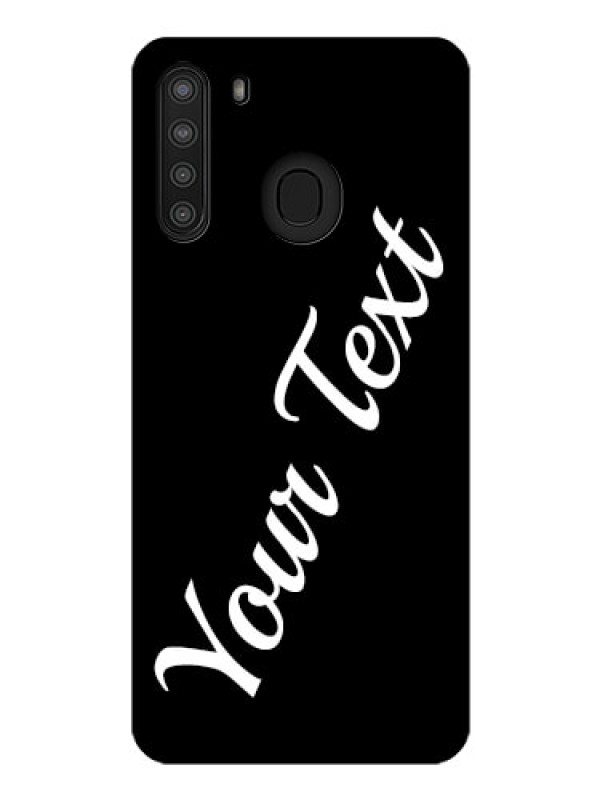 Custom Galaxy A21 Custom Glass Mobile Cover with Your Name