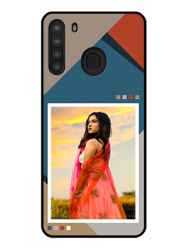 Custom Galaxy A21 Personalized Glass Phone Case - Retro color pallet Design