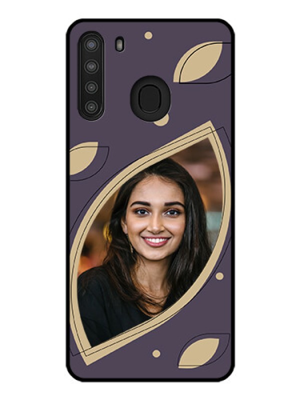 Custom Galaxy A21 Custom Glass Mobile Case - Falling Leaf Design