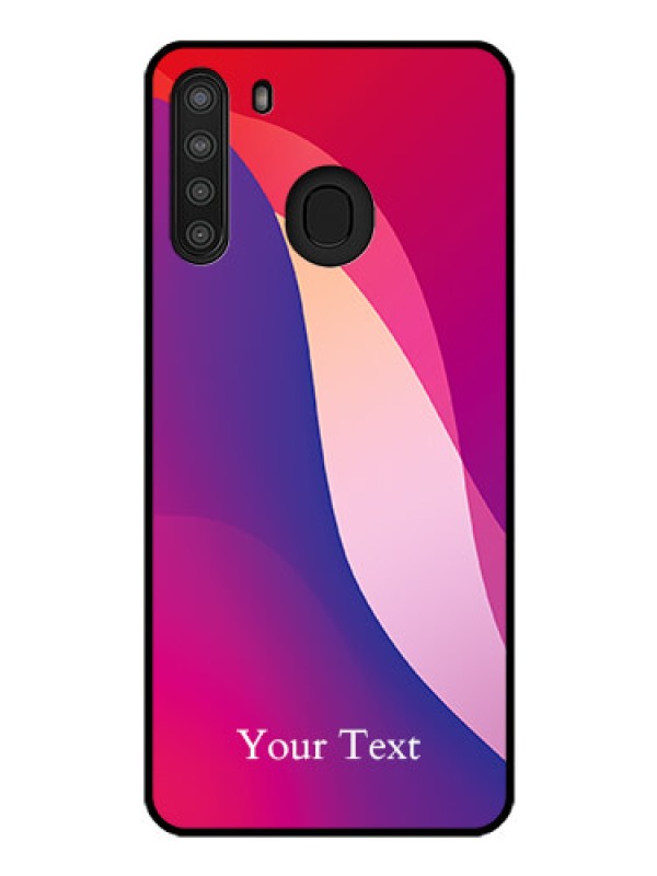 Custom Galaxy A21 Personalized Glass Phone Case - Digital abstract Overlap Design