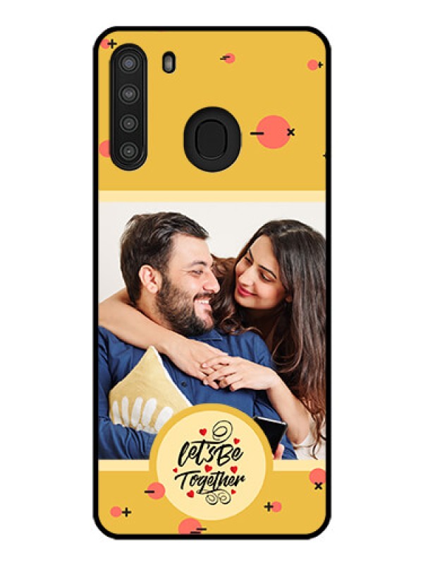 Custom Galaxy A21 Photo Printing on Glass Case - Lets be Together Design