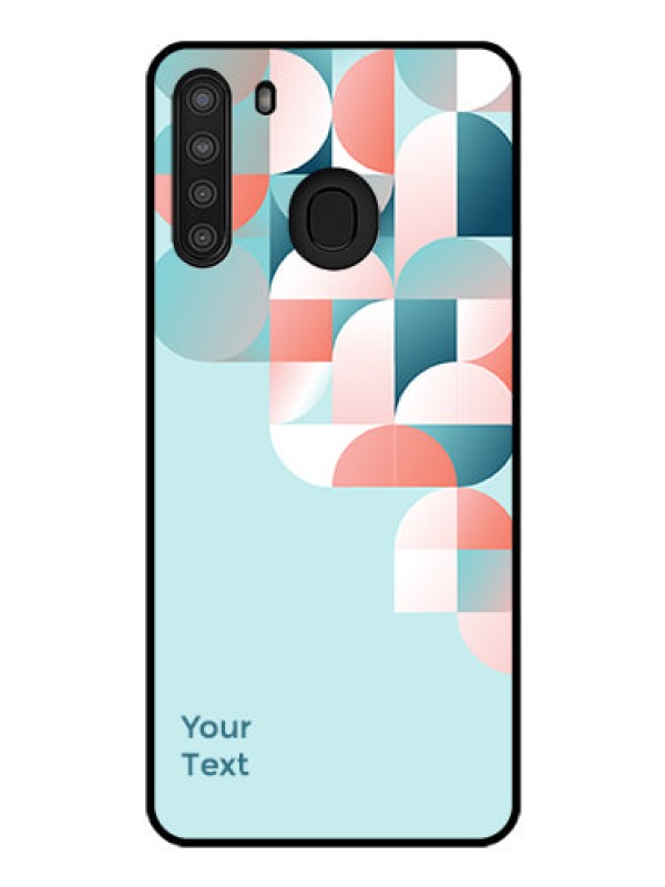 Custom Galaxy A21 Custom Glass Phone Case - Stylish Semi-circle Pattern Design