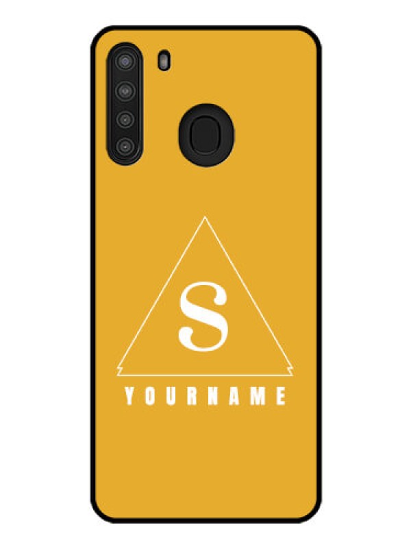 Custom Galaxy A21 Personalized Glass Phone Case - simple triangle Design