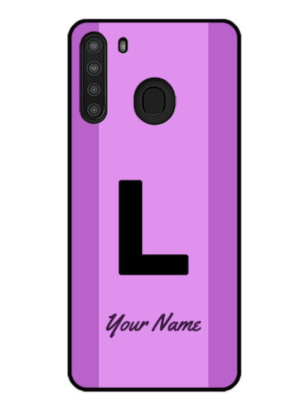 Custom Galaxy A21 Custom Glass Phone Case - Tricolor custom text Design