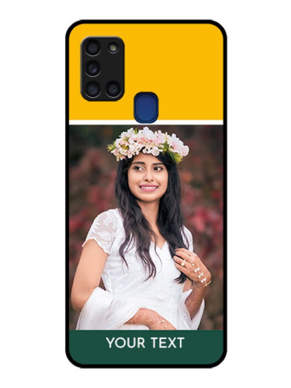 Custom Galaxy A21s Photo Printing on Glass Case  - Love You Design