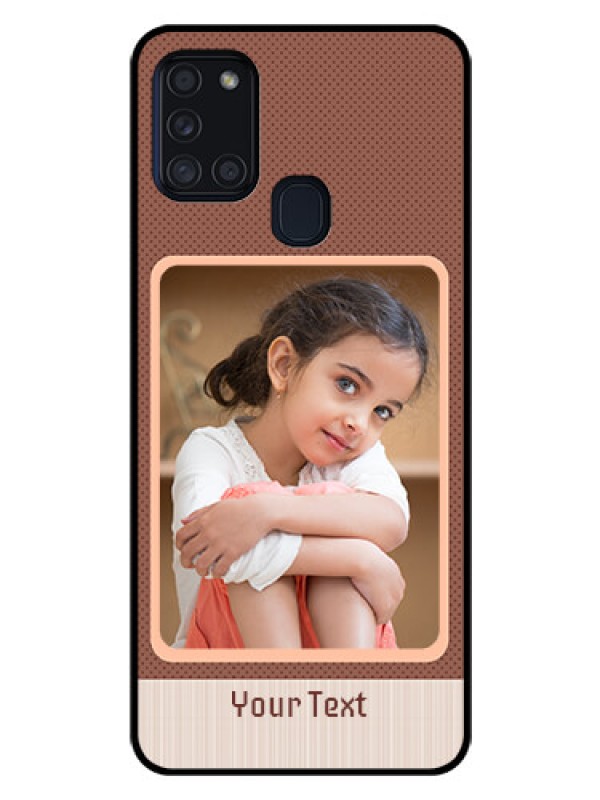 Custom Galaxy A21s Custom Glass Phone Case  - Simple Pic Upload Design